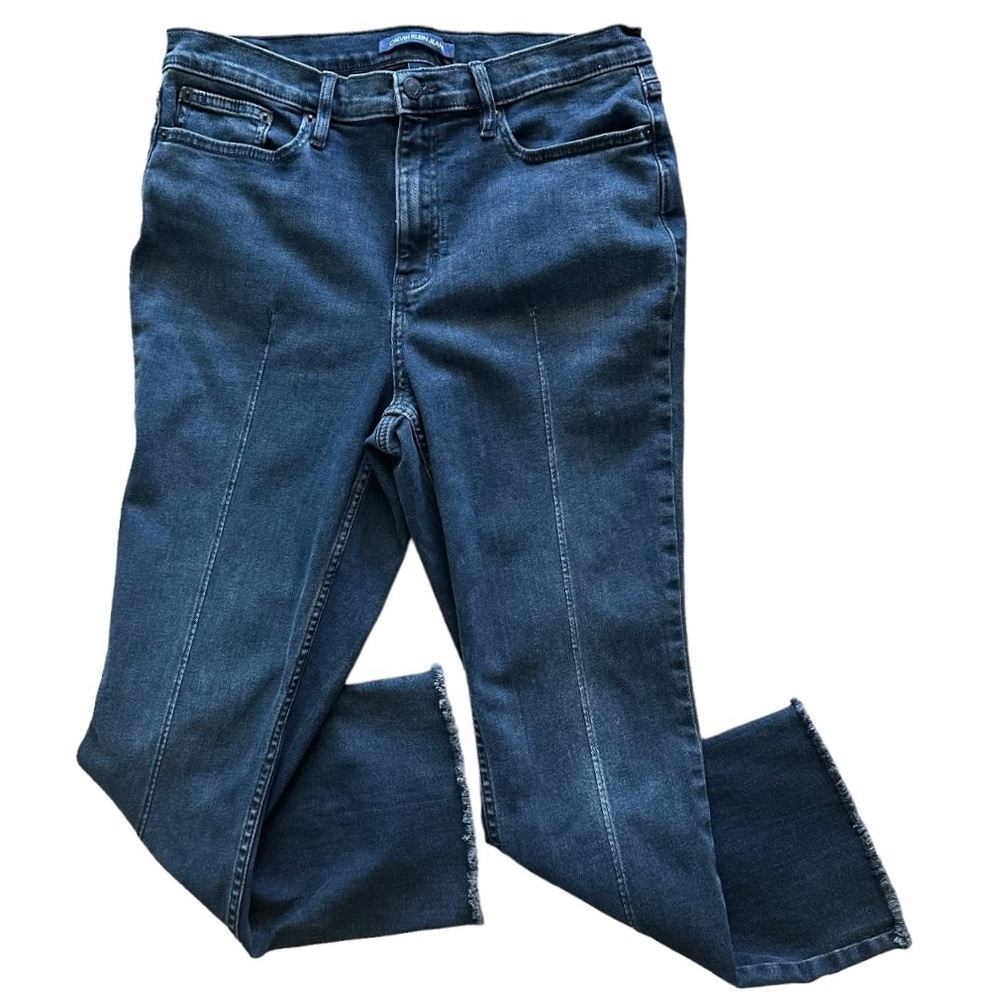 Calvin Klein High Rise Kick Boot Crop Black Jeans Size 31